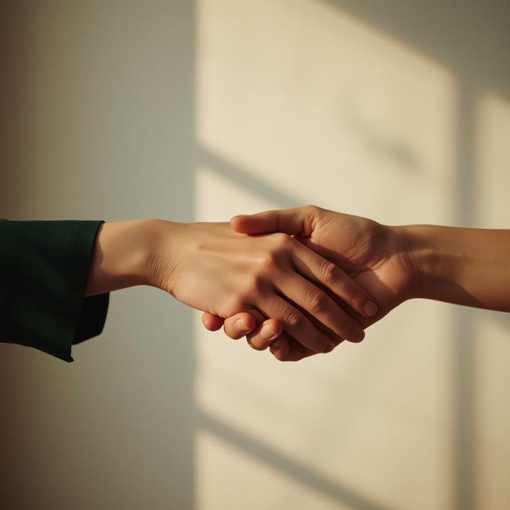 A calm premium setting representing trust and connection